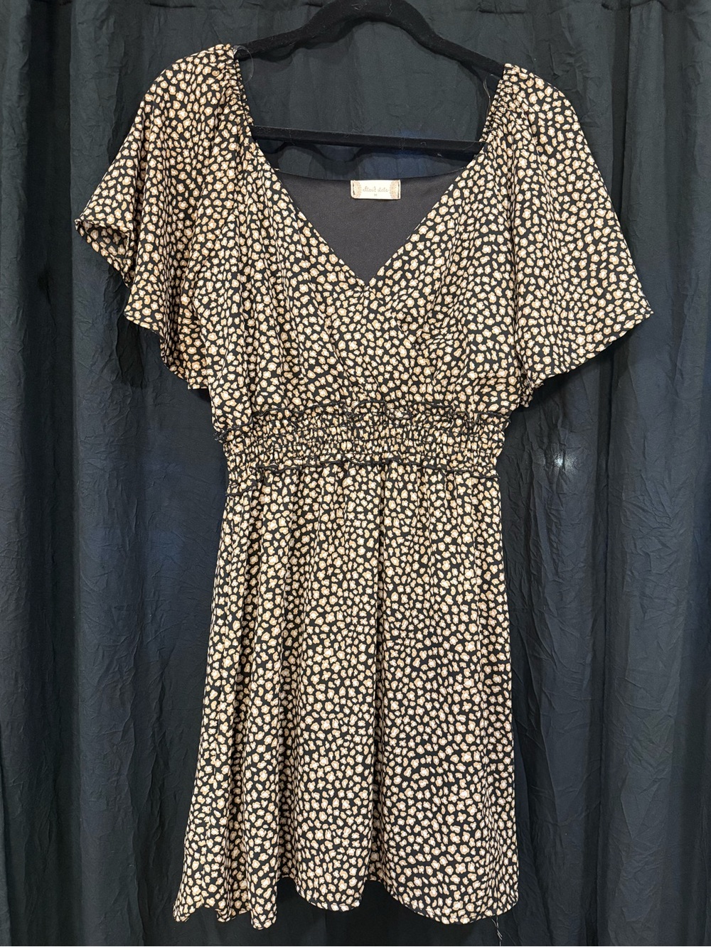 Altar’d State Flutter Sleeve Smocked Waist Mini Dress — Size M